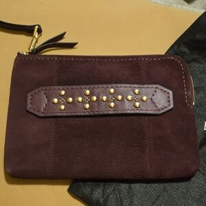 Vera Bradley Burgundy Wristlet with Gold Studs